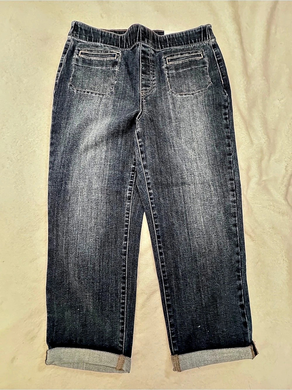 Westbound The High Rise Fit Crop Straight Leg Jeans Black Waist 10